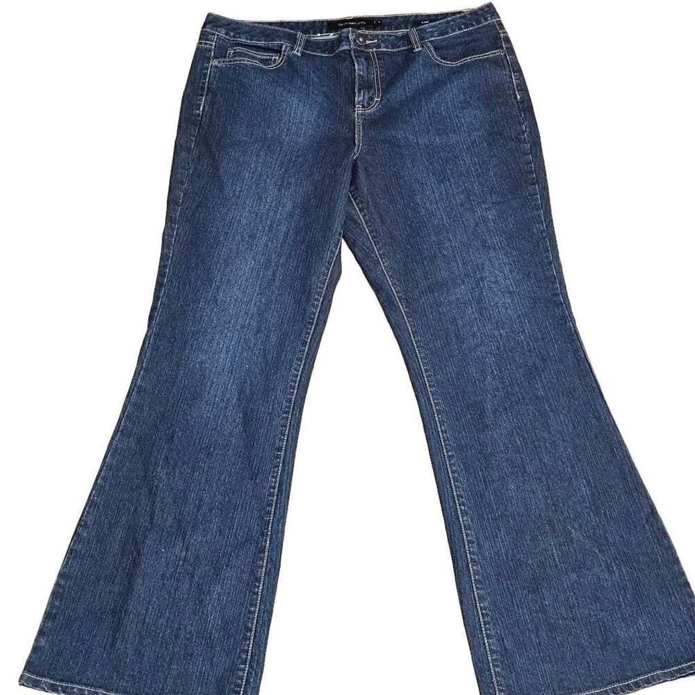 Calvin Klein Jeans Stretch Calvin Flare Dark Wash Jeans Size 16 NWT